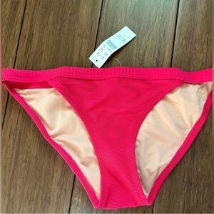 J. Crew Ribbed Vibrant Pink Bikini Bottom | small | NWT